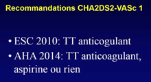 Doit-on anticoaguler un patient avec un Cha2ds2-VASc  1 ?
